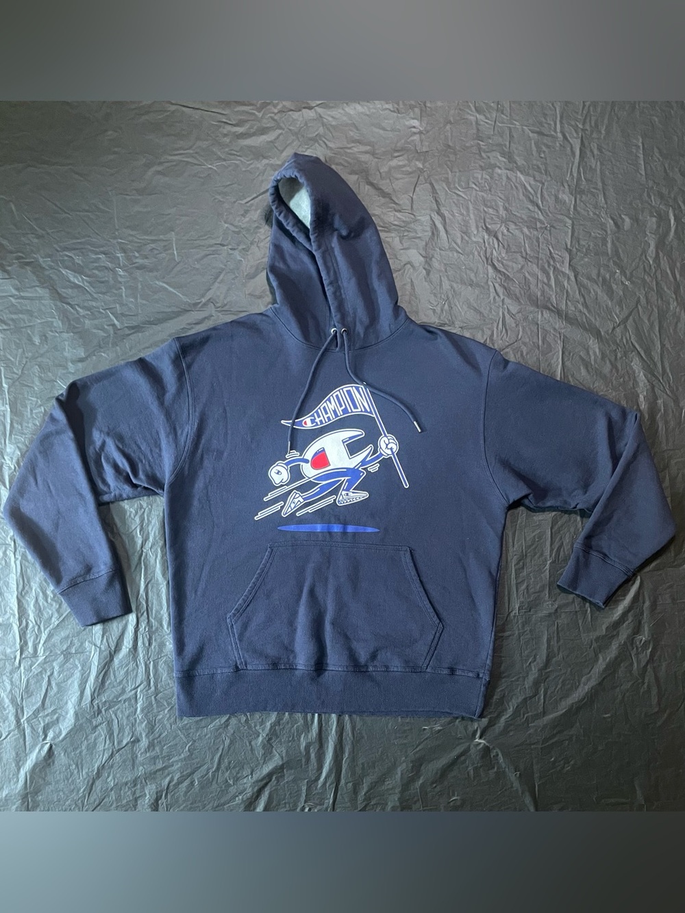 Champion Navy Graphic Pullover Hoodie with Ski Logo